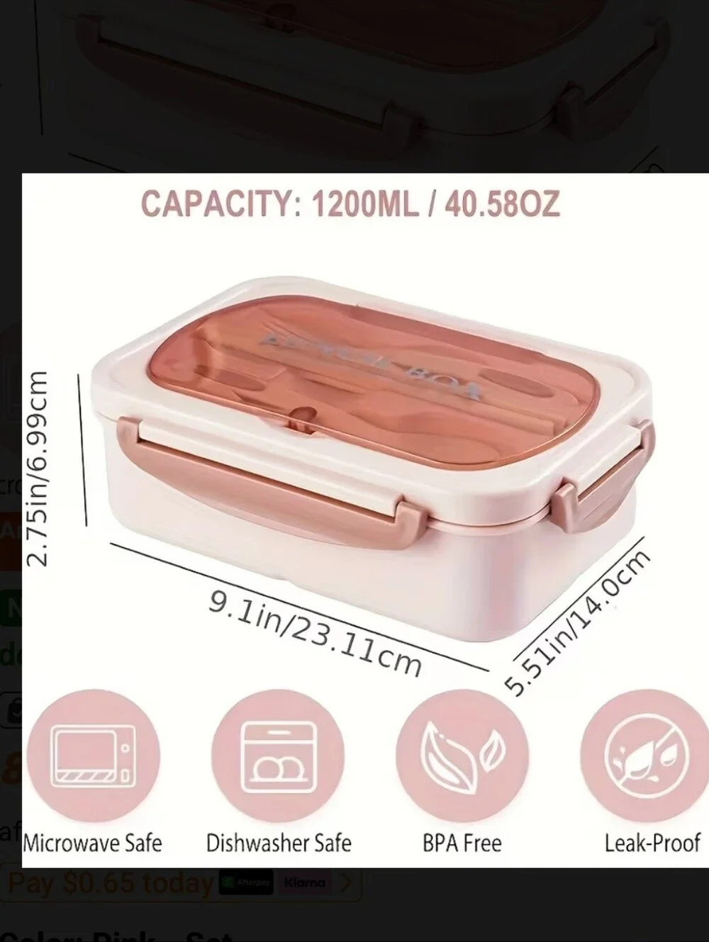 Lunch Box with Utensils And Carry Bag
